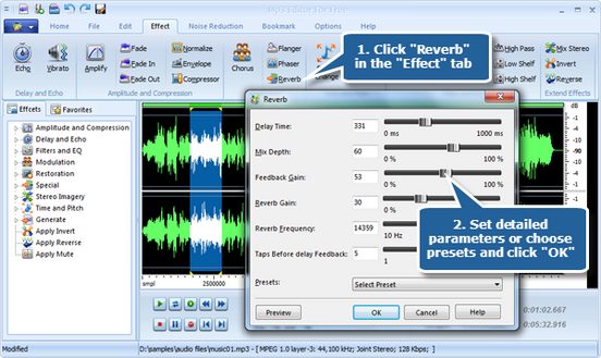 add reverb to audio