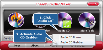 Activate the audio CD ripper