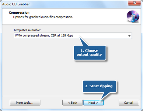 Choose output quality