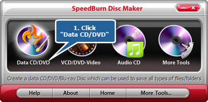 Activate the data DVD/CD burner