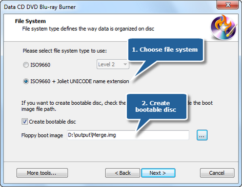 Choose file system