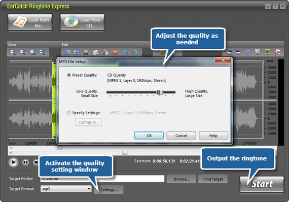 Adjust output quality