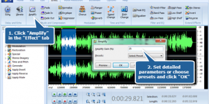 Amplify an Audio File with Amplify Effect